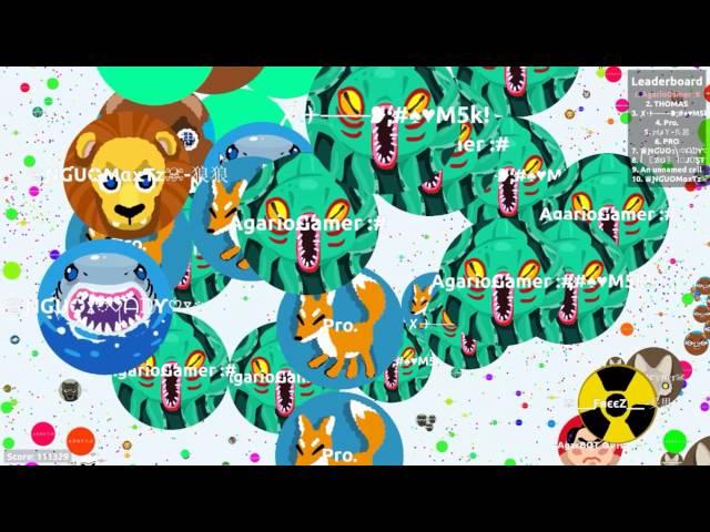 AGAR.IO LOBBY 300K MASS TEAMS VS TEAMS KRAKEN DESTROYING PARTY (186195 MASS)