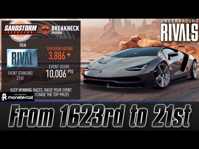 Need For Speed No Limits: Underground Rivals | Sandstorm Showdown | From 1623rd to 21st