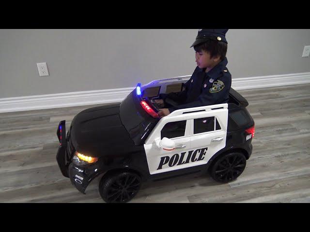 Police Car Battery-Powered Ride On Car Test Drive Playtime Fun