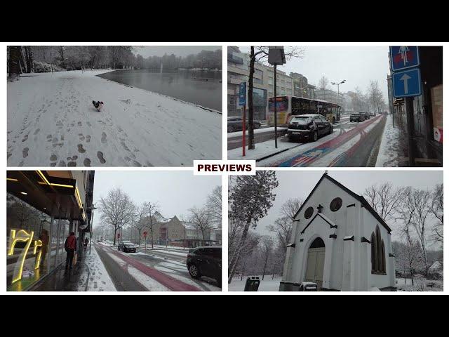 A BEAUTIFUL CITY IN BELGIUM COVERED BY SNOW️ , GENK 2023 [4K HDR].