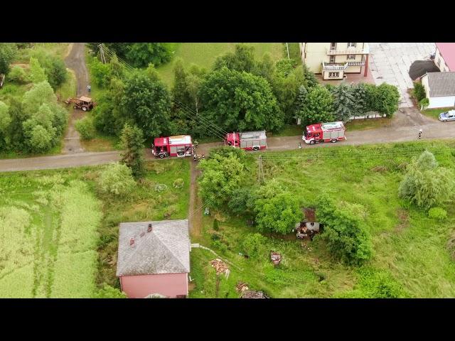 Pożar stodoły Łopoń. OSP Biadoliny Małopolska.