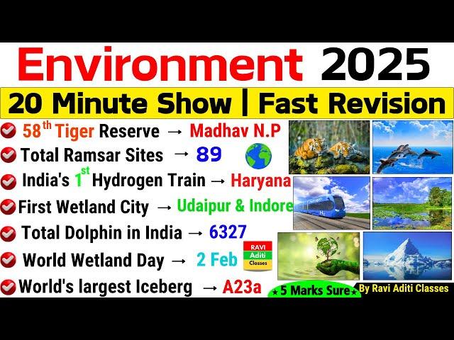 Environment 2025 Current Affairs | Environment & Ecology 2025 | Current Affairs 2025 | RaviAditi