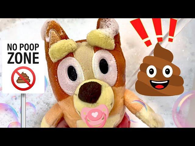  Bluey| Baby Bingo Stinky Diaper in the BATH! Bluey Plush Pretend Play | Baby Bingo Stinky Nappy