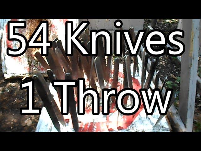 54 Knives thrown at once - Epic Blade Time