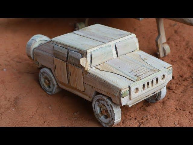 How to make a Miniature Hummer Military Car from bamboo.