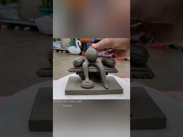 🪷Eco friendly Ganesha Idol making at home #ganpati #ganeshchaturthispecial #trendingshorts #viral
