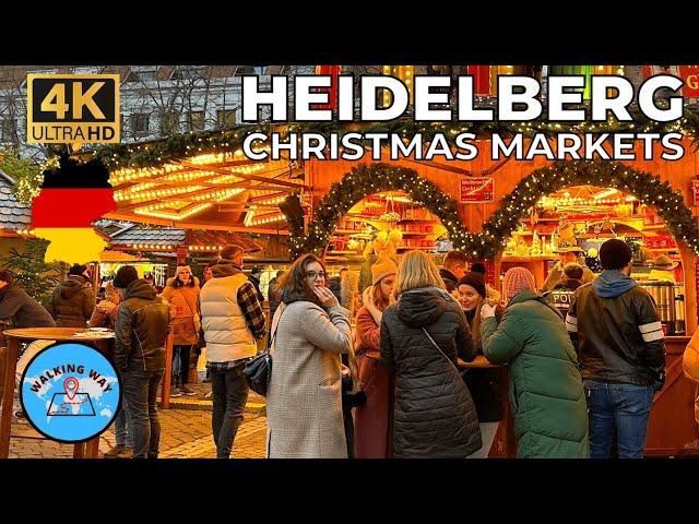 Heidelberg, Germany Christmas Market Walk - 4K 60fps with Immersive Sound & Captions