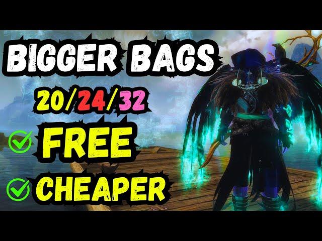 How to Get Bigger 20/24/32 SLOT BAGS (2024) | GW2 New Player Guide