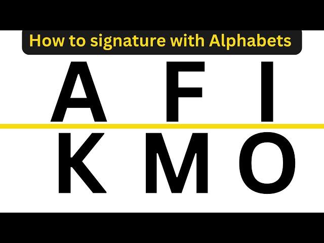 How to signature any nam || Signature style for Alphabets {A"F"I"K"M"O"W} Signatures