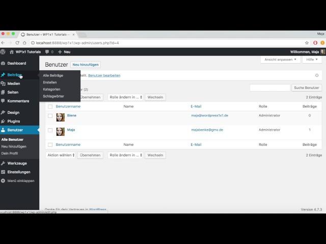 Benutzer hinzufügen in WordPress