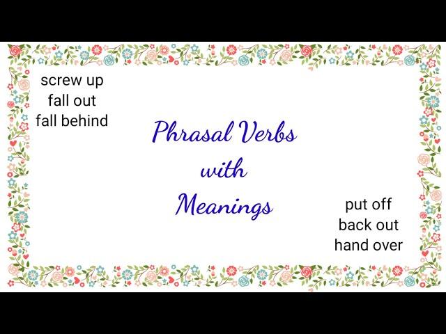 phrasal verbs in english