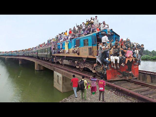 How Bangladesh People Travel on Overloaded Train