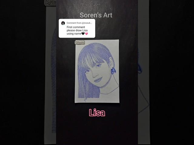  Lisa drawing with her name | Soren's Art #blackpink #lisa #kpop #drawing #sjram
