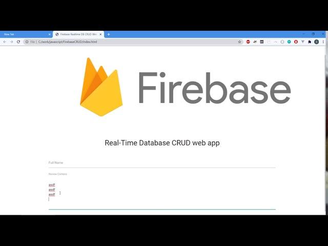 Firebase Realtime DB CRUD Web App Tutorial - 02 - Front-end setup