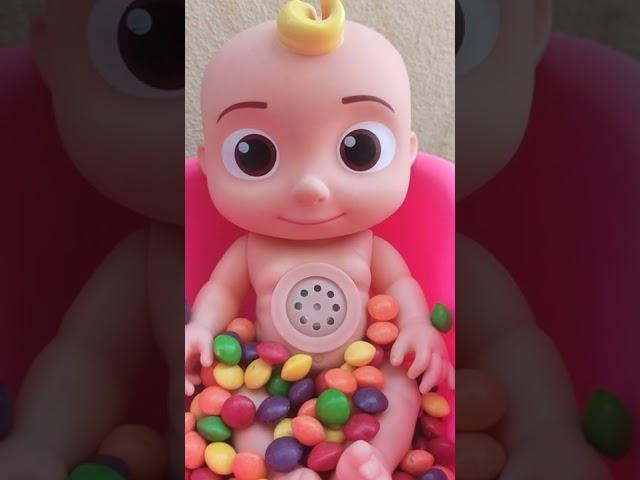 CUTE JJ's LAUGHING WHILE IN THE BATHTUB WITH M&MS CANDY #mnm #shorts #youtubeshorts #shortvideo