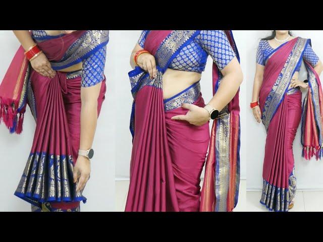 How to drape a saree perfectly for beginners | easy way to saree draping for bridal | beautiful sari