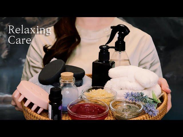 ASMR/SUB A Mysterious and Secret Hot Spring Relaxing Back, Face, and Scalp Care