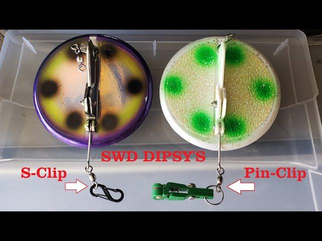 SWD Dipsy Diver Revised (Gen 3) Spring Clip and Clip-on Fishing Diver NFN Salmon Fishing Tips