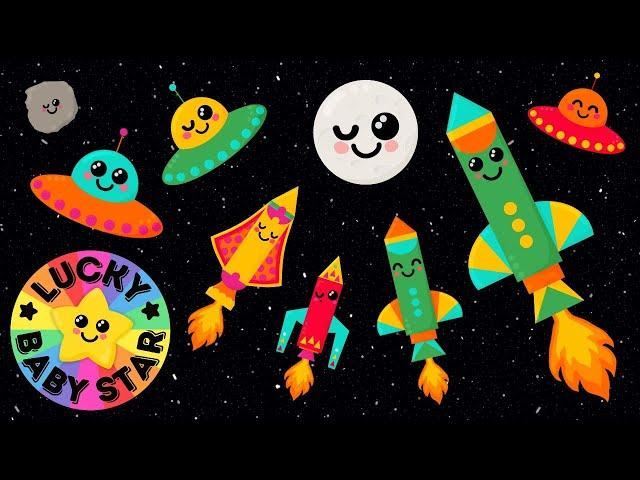 🪐Space Rocket Family Adventure!  Sensory Fun with Rainbow UFOs & the Moon! 