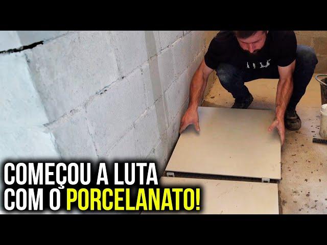 Começamos o piso do banheiro! - Rancho SV