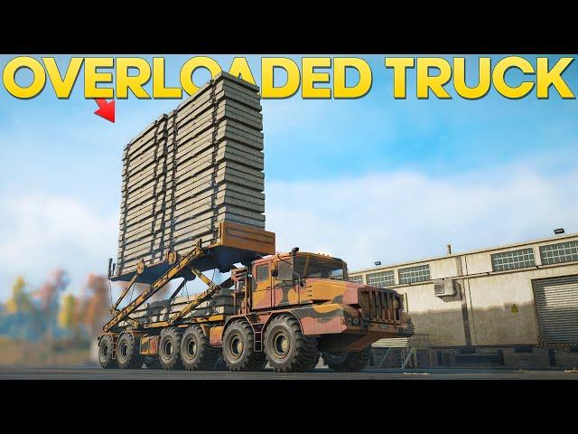 Crazy Overloaded Cargo in SnowRunner Heavy Concrete Slabs on Z2 KOLOB 74941 ZZ "Boss"