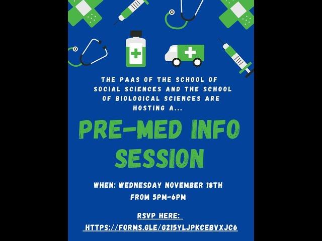 Pre-Med Info Session for Social Sciences Majors