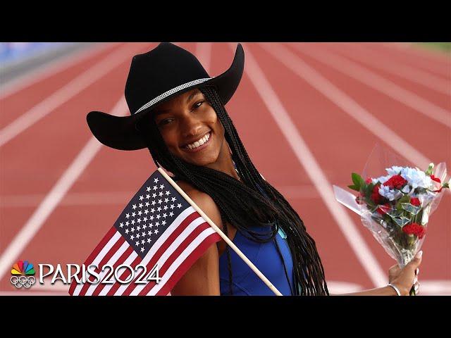 Huge 7-meter leap lands Tara Davis-Woodhall on the Olympic Team in the long jump | NBC Sports