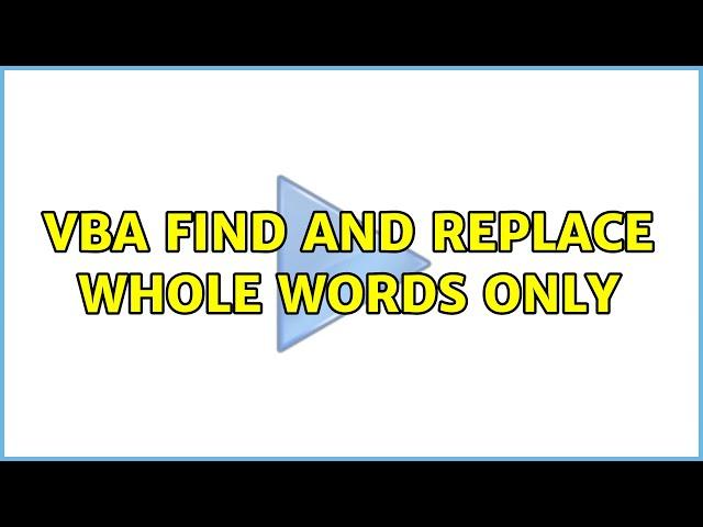 VBA find and replace whole words only