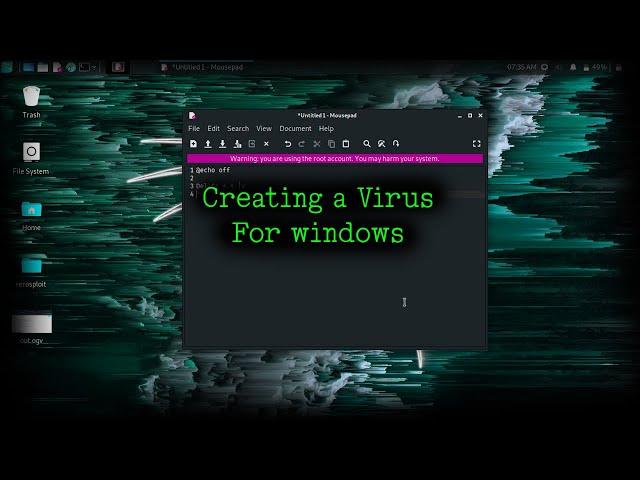 Create a Computer virus in minutes | Shorts | Kali Linux |