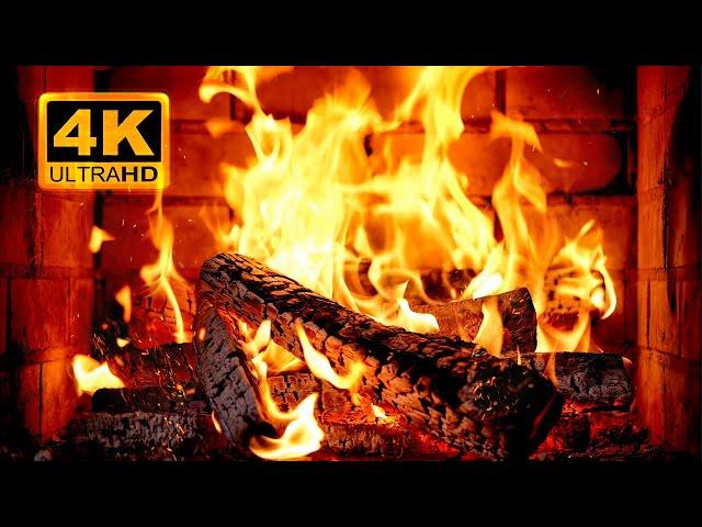  Fireplace 4K UHD! Fireplace with Crackling Fire Sounds. Fireplace Burning for Home