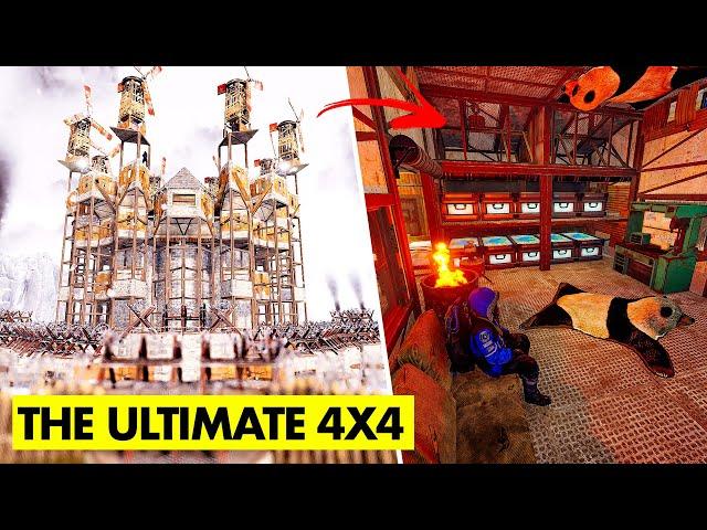 THE ULTIMATE 4X4 - Best Clan Base In RUST? Open Core + Mini China Wall | Rust Building Tutorial 2023