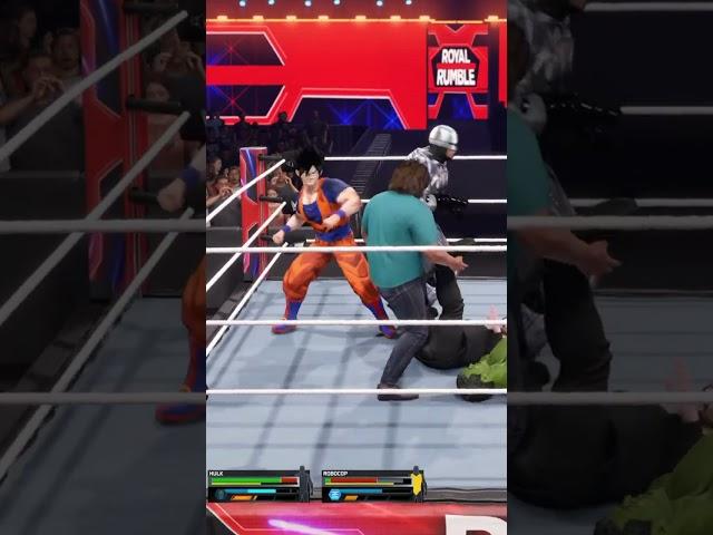 GOKU DOES A KMEHAMEHA TO ROBOCOP! WWE 2K25