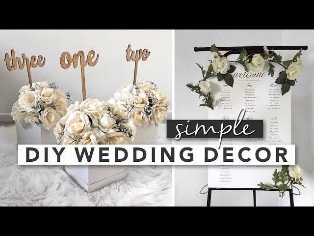 Simple DIY Wedding Decor | Centerpieces, Signs, Party Favours