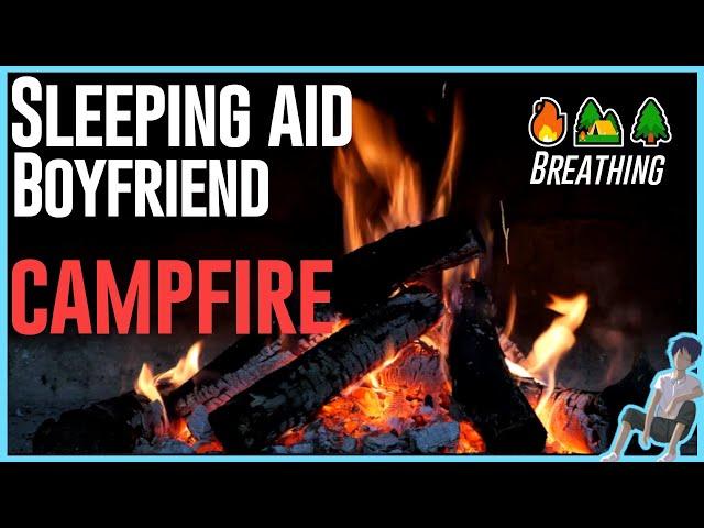 ASMR: Campfire Night Ambience Sleeping Boyfriend [Wind] [Crickets] [Sleep Aid]