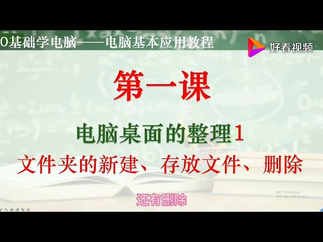 0基础学电脑――电脑桌面的整理之文件夹的使用方法 好看视频