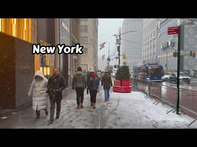 New York Snow Walk 4k Manhattan Virtual Tour