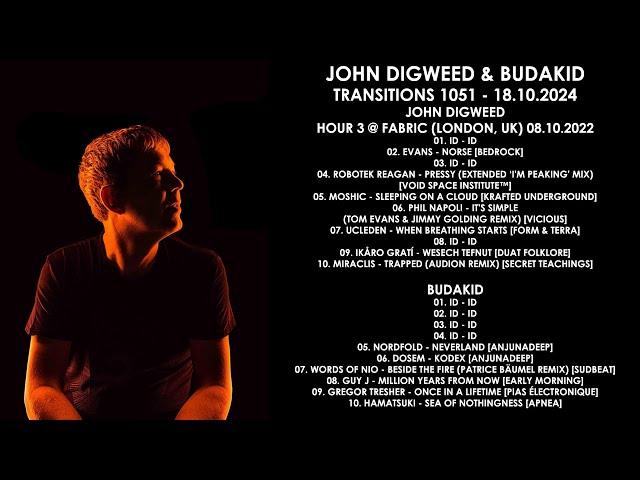 JOHN DIGWEED (UK) & BUDAKID (Netherlands) @ Transitions 1051 18.10.2024