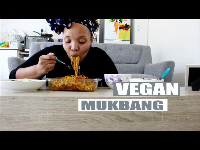 MUKBANG| SPICEY VEGAN NOODLES | #VEGANMUKBANG