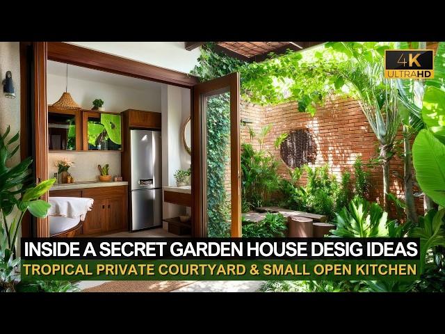 Inside a Secret Garden House: Private Courtyard and Small Open Kitchen in Tropical Style!