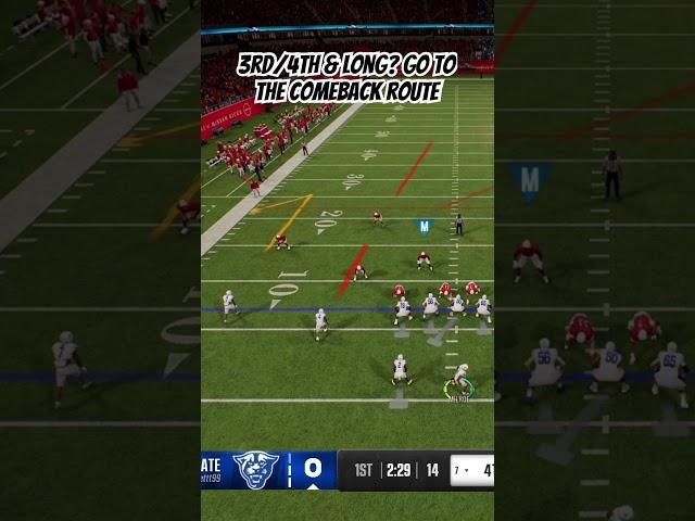 Move the chains on crucial downs with the comeback route #cfb25 #collegefootball25 #madden25