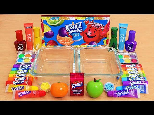 Rainbow Kool-Aid Slime - Mixing Makeup Eyeshadow Into Slime ASMR