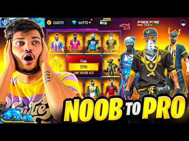 FREE FIRE NOOB TO PRO IN 9999 DIAMONDS 8MINS CHALLENGE -GARENA FREE FIRE