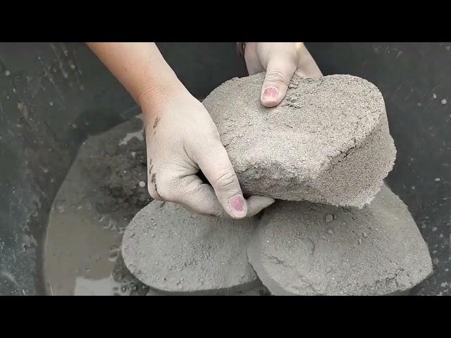 Soft sand cement crumbling dry and water  SA ASMR