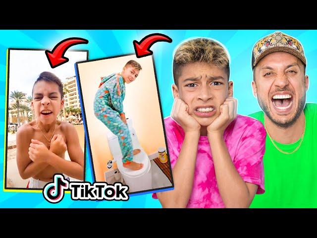 DAD Reacts to 11 Year old Son's CRINGE TIKTOKS!! 