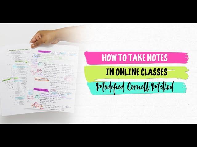 How to Take Notes For Online Classes | Cornell Note Taking Method