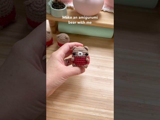 Making a little crochet bear amigurumi  #crochet #amigurumipattern #amigurumibear #amigurumi