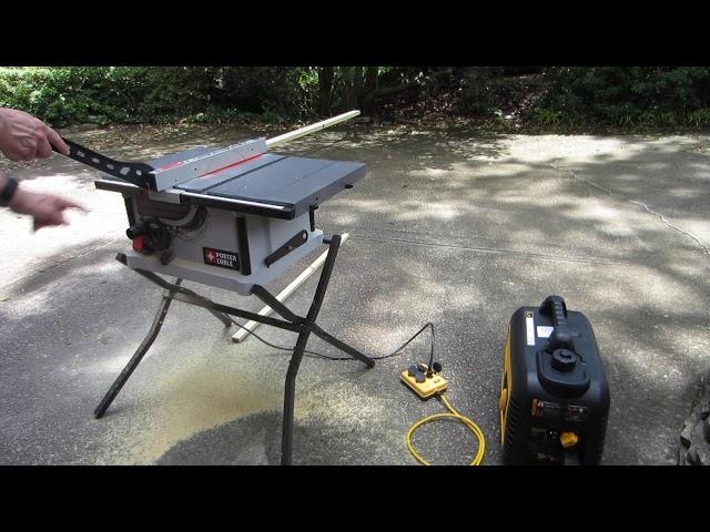 Dewalt DXGNI2200 inverter generator running a table saw