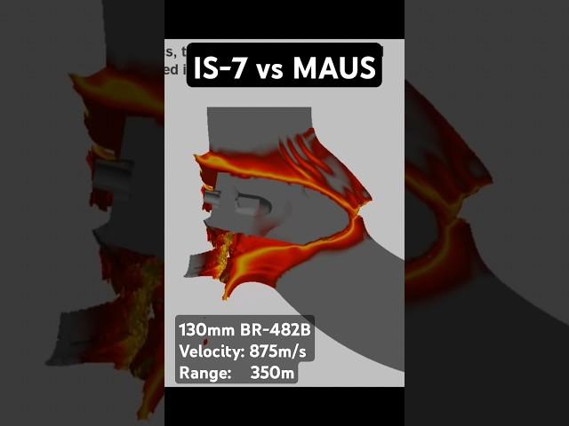 IS-7 vs MAUS | Super Heavy Tanks Simulation #simulation #tank #ww2 #warthunder #top #fyp #tanks