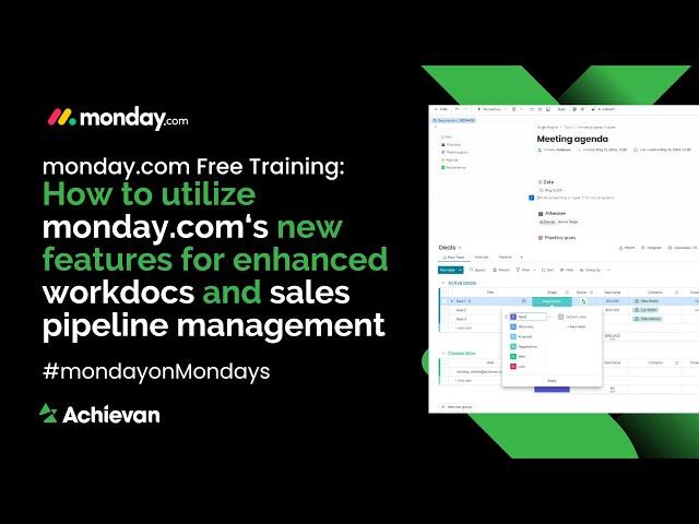 monday.com Free Training: How to utilize monday.com‘s new features for enhanced workdocs