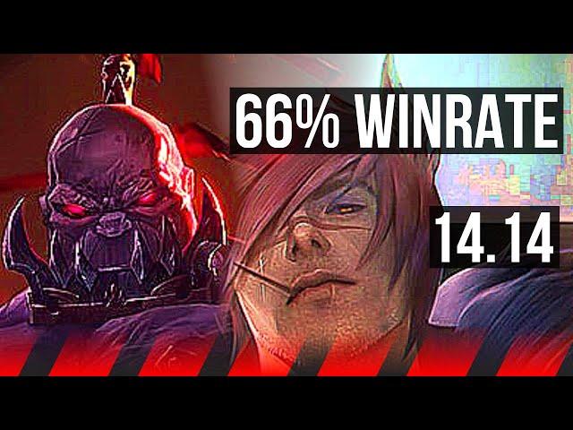 SION vs SETT (TOP) | 7/0/1, 66% winrate, Godlike, Rank 13 Sion | JP Master | 14.14